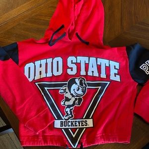 Ohio state Victoria’s Secret pink cropped hoodie, XS